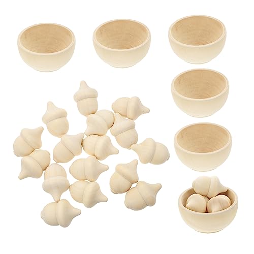 WESIEVYA 20-teiliges Eichel-sortierspielzeug Aus Holz Mit 6 Schalen Unbehandelt Für Zählaktivitäten WESIEVYA 20-teiliges Eichel-sortierspielzeug Aus Holz Mit 6 Schalen Unbehandelt Für Zählaktivitäten von WESIEVYA