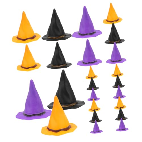 WESIEVYA 24St Hexen Hut Dekorationen Kostü funkeln Kappe Bucket Hat Frauen Halloween hexenparty Hexenmützen Design Flaschenaufsätze Hexenflaschenhüte zarte Flaschenabdeckung Plastik von WESIEVYA