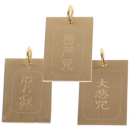 WESIEVYA 3 Stück Buddhistische Schrift Schlüsselanhänger Miniatur Tasche Ornament Kreative Schlüsselanhänger Schlüsselanhänger Anhänger Buddha Anhänger Legierung Charms Buddhistische von WESIEVYA