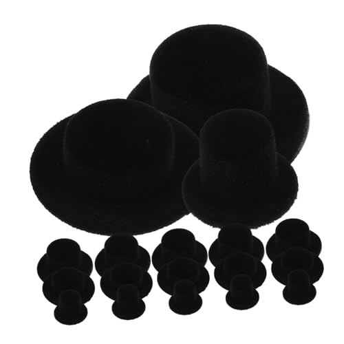 WESIEVYA 30 Stück Mini-Zylinder Schwarz Zum Basteln Dekoration Partyzubehör Puppenhut Weihnachtsdeko von WESIEVYA