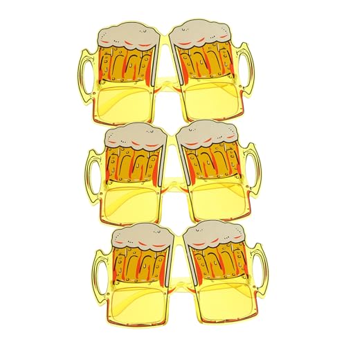 WESIEVYA 3stücke Teiliges Bierglas-brille Lustige Party-requisiten Für Unvergessliche Feiern Stilvolle Sonnenbrillen Für Erwachsene Für Oktoberfest Und Motto-partys von WESIEVYA