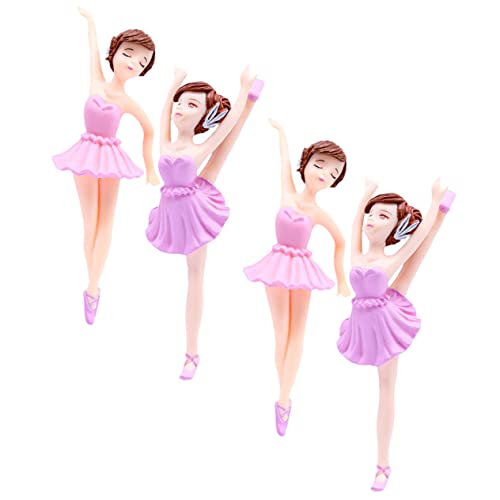 WESIEVYA Balletttänzer-statue 4 Stück Mädchen Miniaturfiguren Für Cupcake-dekorationen Wiederverwendbares Und Glänzendes Kuchenornament von WESIEVYA