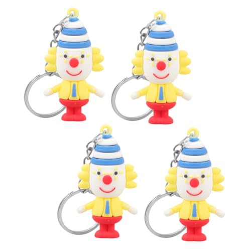 WESIEVYA 4 Stück Clown Puppen Schlüsselanhänger Für Geldbörse, Schlüsselanhänger, Cartoon Clown Schlüsselanhänger Für Frauen, Ästhetischer Schlüsselanhänger, Taschenanhänger, von WESIEVYA