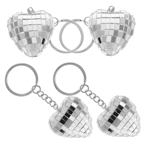 WESIEVYA 4 Stück Disco Schlüsselanhänger, Exquisites Discokugel Schlüsselanhänger Ornament, Bezauberndes Discokugel Schlüsselanhänger Ornament, Dekoratives Discokugel Schlüsselanhänger , von WESIEVYA