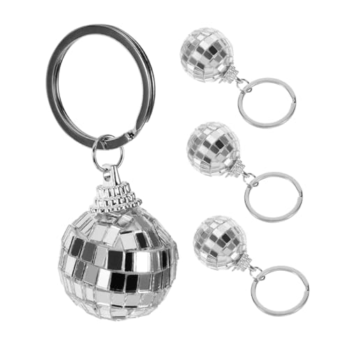 WESIEVYA 4 Stück Disco Schlüsselanhänger, Kompakter Schlüsselanhänger, Ornament, Multifunktionaler Taschenanhänger, Bezaubernder Schlüsselanhänger, Hängender Schlüsselanhänger, Dekorativer von WESIEVYA