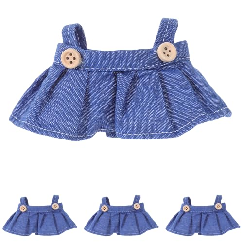 WESIEVYA 4 Stück Plüschpuppenkleidung, Kleid, süßer Stoffoverall, Ankleiderock, Outfits für 17 cm Puppen, Kleidung, Outfits, Cosplay-Zubehör von WESIEVYA