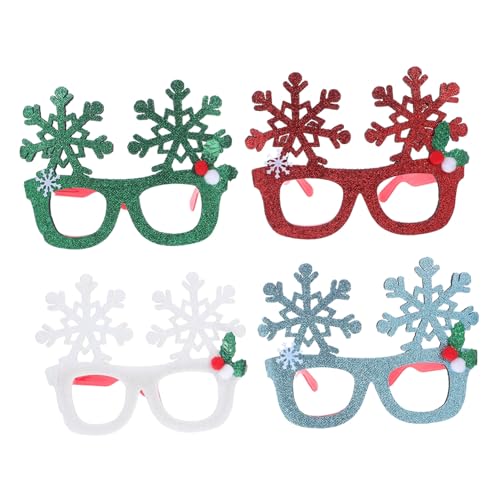 WESIEVYA 4 Stück Weihnachtsfeier-brillenrahmen Mit Glitzernden Schneeflocken-brillenrahmen, Urlaubsbrillen, Weihnachtsfeier-brillen Für Urlaubsdekorationen, Foto-requisiten WESIEVYA 4 Stück Weihnachtsfeier-brillenrahmen Mit Glitzernden Schneeflocken-brillenrahmen, Urlaubsbrillen, Weihnachtsfeier-brillen Für Urlaubsdekorationen, Foto-requisiten von WESIEVYA