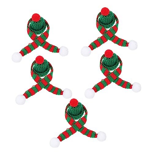WESIEVYA 5 Sets Weihnachts Mini Mütze, Weihnachts Weinflaschen Mütze, Weihnachts Accessoires, Flaschenhülle, Utensilienhalter Für Partys, Weihnachts Wein Dekore, Weihnachtsdekorationen, von WESIEVYA