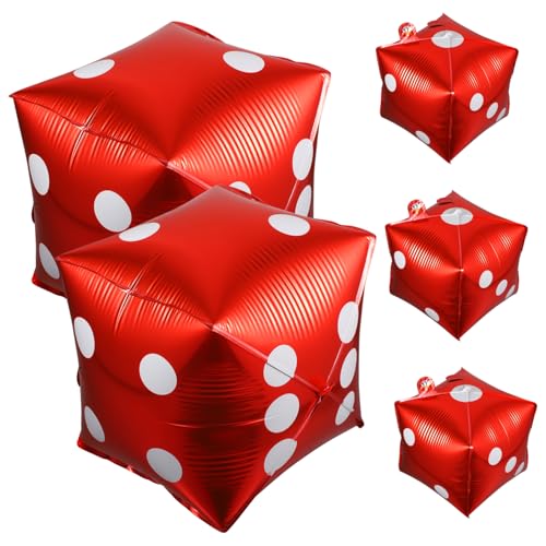 WESIEVYA 5 Stück Würfel Folienballons aus Aluminium Kreative Deko für Geburtstag Party Supplies Robust Luftdicht Vielseitig für Wand Tisch Fenster Decke Geeignet von WESIEVYA