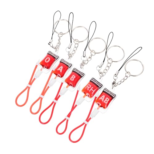 WESIEVYA 5Stücke Halloween Schlüsselanhänger Einzigartige Schlüsselringe mit Blutgruppen-Design Dekorative Schlüsselanhänger für Taschen und Handys Lustige Party Requisiten WESIEVYA 5Stücke Halloween Schlüsselanhänger Einzigartige Schlüsselringe mit Blutgruppen-Design Dekorative Schlüsselanhänger für Taschen und Handys Lustige Party Requisiten von WESIEVYA