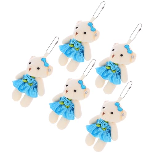 WESIEVYA 5 Stück Cartoon Plüschbär Diy Mini Bär Puppe Für Bärenstrauß Schlüsselanhänger Hängende Wohnaccessoire von WESIEVYA
