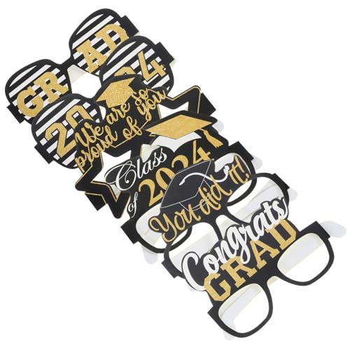 WESIEVYA 6 Stück 2024 Brille Für Die Abschlusssaison Futuristisch 2024 Brille Rave-brille Grad Brille Gefälligkeiten Für Abschlussfeiern Lustige Abschlussbrille Lustige Brille Teller Papier WESIEVYA 6 Stück 2024 Brille Für Die Abschlusssaison Futuristisch 2024 Brille Rave-brille Grad Brille Gefälligkeiten Für Abschlussfeiern Lustige Abschlussbrille Lustige Brille Teller Papier von WESIEVYA