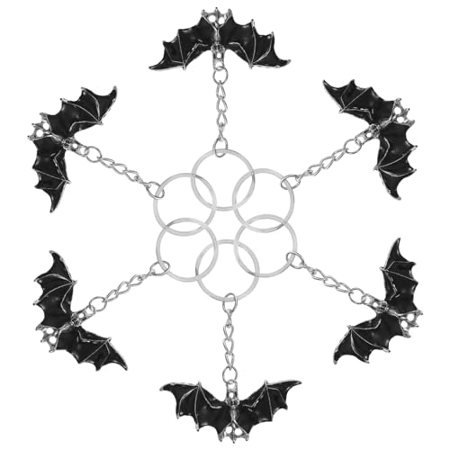WESIEVYA 6 Stück Fledermaus Schlüsselanhänger, Rucksack, Fledermaus Anhänger, Halloween Schlüsselring, Neuartiger Schlüsselanhänger, Taschen, Hängende Dekoration, Schlüsselanhänger, , von WESIEVYA
