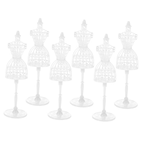 WESIEVYA 6 Stück Puppenaufhänger, Puppenkleiderständer, Weibliche Schaufensterpuppe, Puppenständer, Puppenkleidform, Puppenschmuck Ausstellungspuppe, Mini Hausbedarf, Puppenkleidung, von WESIEVYA