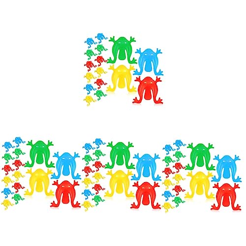 WESIEVYA 64 Stück Springfrösche Aus Kunststoff, Frosch Springspielzeug, Froschspielzeug, Verschiedene Farben, Kreatives Froschspielzeug, Froschspielzeug, Kleines Froschspielzeug, von WESIEVYA