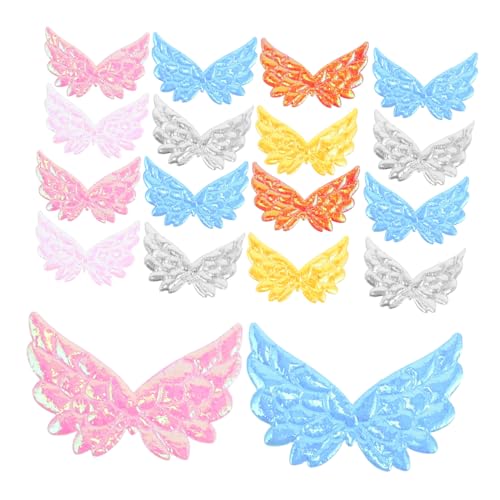 WESIEVYA 70 Stück Teiliges Mini Engel Flügel Applikationen Glänzende Diy Bastelpatches für Geburtstagsdeko Haar und Kleidungszubehör Vielseitig für Kuchen Rucksack von WESIEVYA