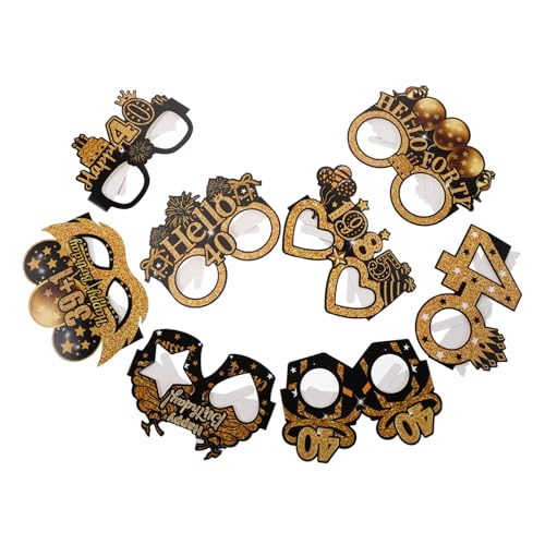 WESIEVYA 8 Stück Teiliges Geburtstag Brillen aus Papier Schwarze und Goldene Party-dekorationsbrillen Lustige Happy Birthday Photo Requisiten Leichte und Komfortable Partybrillen für WESIEVYA 8 Stück Teiliges Geburtstag Brillen aus Papier Schwarze und Goldene Party-dekorationsbrillen Lustige Happy Birthday Photo Requisiten Leichte und Komfortable Partybrillen für von WESIEVYA