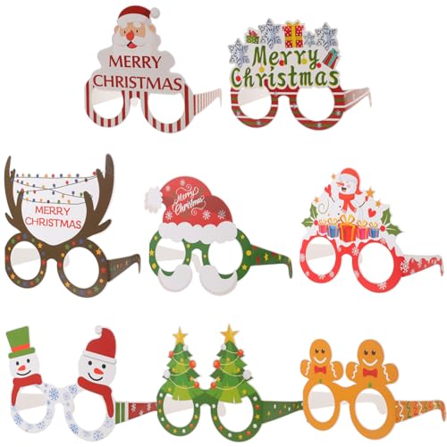 WESIEVYA 8-teilige Weihnachtsbrillen Papierbrillen Für Feiertagspartys Dekorative Weihnachtsaccessoires WESIEVYA 8-teilige Weihnachtsbrillen Papierbrillen Für Feiertagspartys Dekorative Weihnachtsaccessoires von WESIEVYA