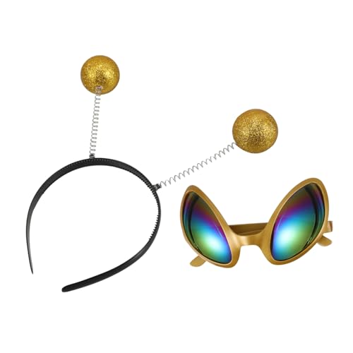 WESIEVYA Alien-stirnband Und Sonnenbrille Partybrille Lustiges Stirnband Mit Neuartiger Brille Für Kostümrequisiten WESIEVYA Alien-stirnband Und Sonnenbrille Partybrille Lustiges Stirnband Mit Neuartiger Brille Für Kostümrequisiten von WESIEVYA