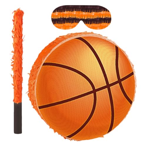WESIEVYA Basketball Pinata aus Stabilem Karton mit Stock und Augenbinde Bunte Krepppapier-dekoration Interaktives Partyspiel für Kindergeburtstag Sport-mottoparty Vielseitig als Dekoration WESIEVYA Basketball Pinata aus Stabilem Karton mit Stock und Augenbinde Bunte Krepppapier-dekoration Interaktives Partyspiel für Kindergeburtstag Sport-mottoparty Vielseitig als Dekoration von WESIEVYA