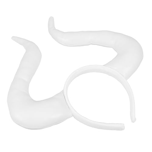 WESIEVYA ' Horn Stirnband Teufel Horn Stirnband Weiß Pu Halloween Kopfschmuck Einzigartige Haar Party von WESIEVYA