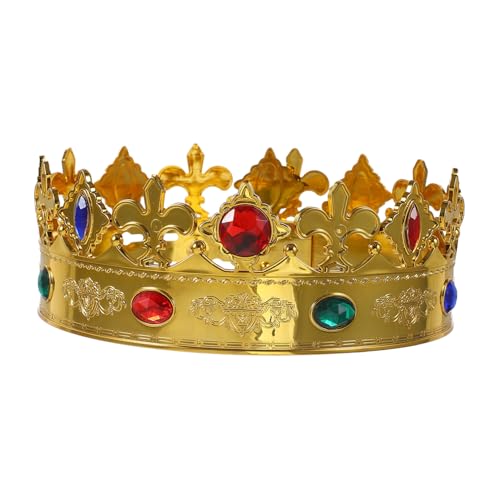 WESIEVYA Königskrone Gold mit Funkelnden Diamanten Leichter Kopfschmuck für Halloween Mittelalterliches Kostüm Geburtstags und Accessoire Royal für und Partys von WESIEVYA