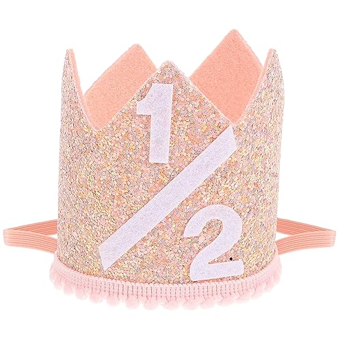 WESIEVYA Kleinkind Geburtstag Krone Hut Baby Ersten Geburtstag Kappe Für Mädchen Jungen Filz Krone Hut Set von WESIEVYA
