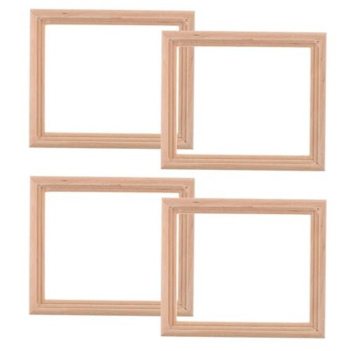WESIEVYA Miniatur-bilderrahmen Aus Holz Puppenhausmöbel-Set 4-TLG Handgefertigte Mini-möbel Für Puppenhäuser Im Maßstab 1:12 DIY Deko Für Puppenhaus von WESIEVYA