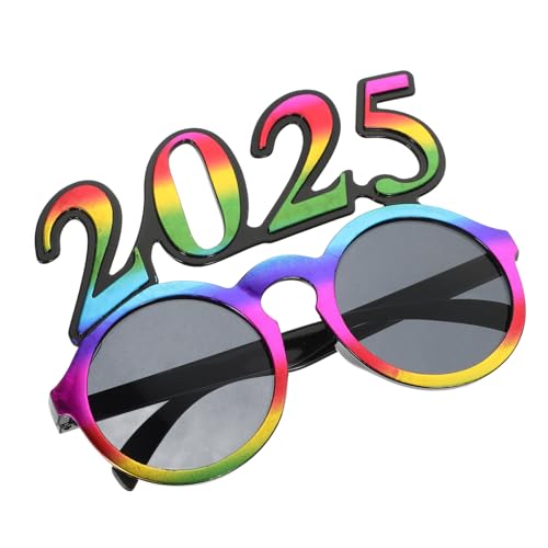 WESIEVYA Partybrille Bunte Digitale Neujahrsbrille für Erwachsene Lustige Silvester Brillen Foto Requisiten Auffällige Jahreszahl Brille für Feier und Festival von WESIEVYA