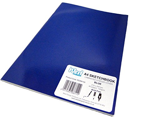 West A4 laminiertes geheftetes Skizzenbuch - Blau West A4 laminiertes geheftetes Skizzenbuch - Blau von WEST