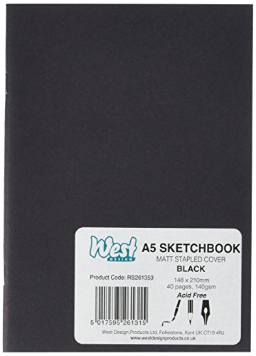West Design RS261353 1 Skizzenbuch DIN-A5-Format, geheftet, schwarz West Design RS261353 1 Skizzenbuch DIN-A5-Format, geheftet, schwarz von WEST