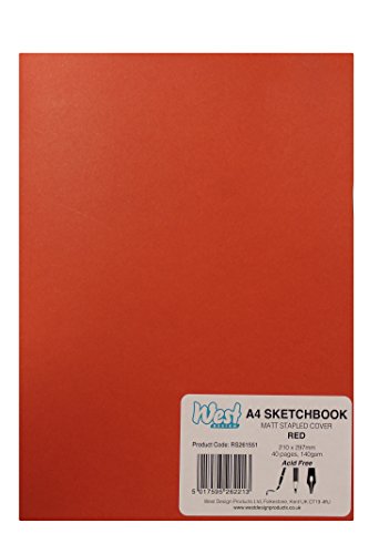 West Design RS261551 1 Skizzenbuch DIN-A4-Format, geheftet, matt, Malen, Zeichnen und Schreiben, rot West Design RS261551 1 Skizzenbuch DIN-A4-Format, geheftet, matt, Malen, Zeichnen und Schreiben, rot von WEST
