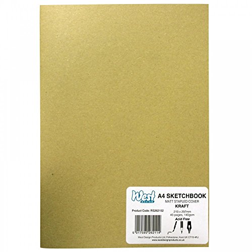 West Design RS262152 1 Skizzenbuch DIN-A4-Format, geheftet, 140 g, matt zum Malen, Zeichnen und Schreiben Kraftpapier West Design RS262152 1 Skizzenbuch DIN-A4-Format, geheftet, 140 g, matt zum Malen, Zeichnen und Schreiben Kraftpapier von WEST