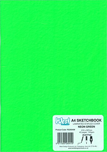 West A4 Stapled Sketchbook - Neon Green von Faber-Castell
