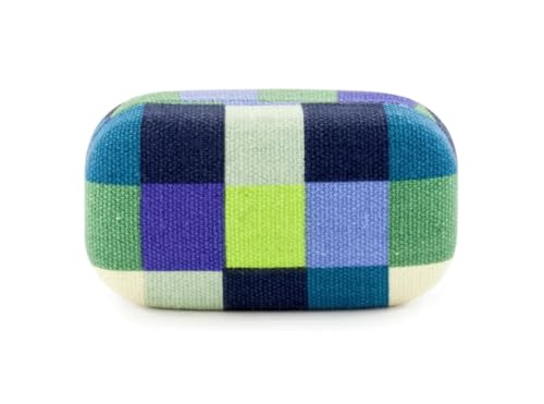 WESTCRAFT tragbares kleines Schmuckkästchen Etui, Reise Schmuckaufbewahrung für Damen, Schmuckbox Schmuckschatulle Jewelry Box - verstaut Schmuck wie Ringe, Ohrringe (Oval Kariert Grün) von WESTCRAFT