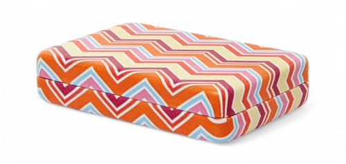 tragbares kleines Schmuckkästchen Etui, Reise Schmuckaufbewahrung für Damen, Schmuckbox Schmuckschatulle Jewelry Box - verstaut Schmuck wie Ringe, Ohrringe (Schmuck Etui (Wave orange)) von WESTCRAFT