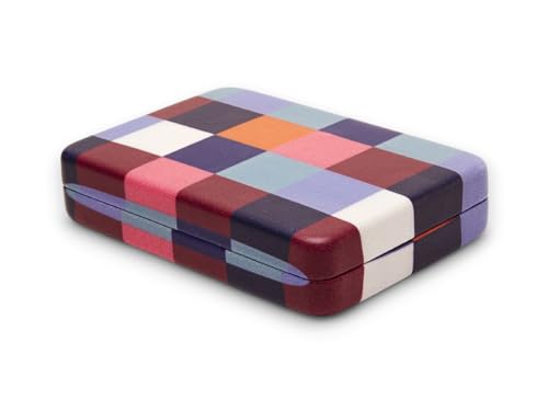 tragbares kleines Schmuckkästchen Etui, Reise Schmuckaufbewahrung für Damen, Schmuckbox Schmuckschatulle Jewelry Box - verstaut Schmuck wie Ringe, Ohrringe (VG323-Schmuck Etui ( kariert lila )) von WESTCRAFT