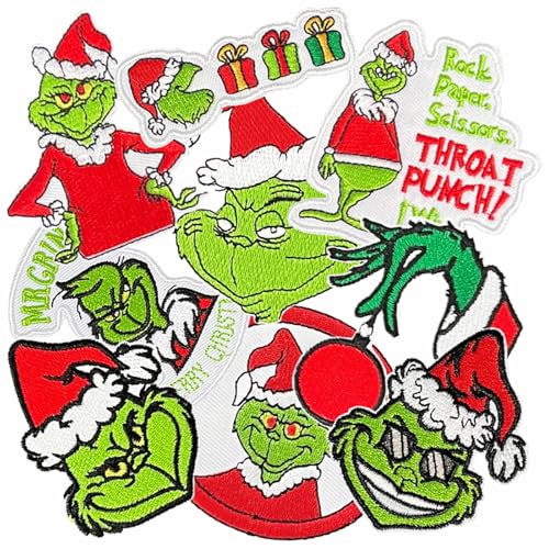 WEUOPG 9 Stück Weihnachten Bügelbilder Grinchs bestickt Nähen Applikation Reparatur Patch für T-Shirts Hüte Rucksäcke Kleidung, Aufnähen / Aufbügeln Patch Applikation für Weihnachtsdekoration DIY WEUOPG 9 Stück Weihnachten Bügelbilder Grinchs bestickt Nähen Applikation Reparatur Patch für T-Shirts Hüte Rucksäcke Kleidung, Aufnähen / Aufbügeln Patch Applikation für Weihnachtsdekoration DIY von WEUOPG