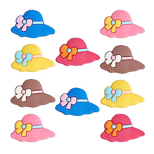 WEWAYSMILE 10 Stück Runde Silikonperlen, Bunte Runde Silikonperlen, Bausatz Silikonperlen, Für Schmuck Handwerk Halskette Girlande Armband (Hut) von WEWAYSMILE