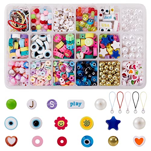 WEWAYSMILE 1147 Polymer Clay Beads, Polymer Clay Perlen, Handgemachte Frucht-Smiley-Perlen, Für DIY-Handyband-Schmuckherstellungsset, gemischte Farben von WEWAYSMILE