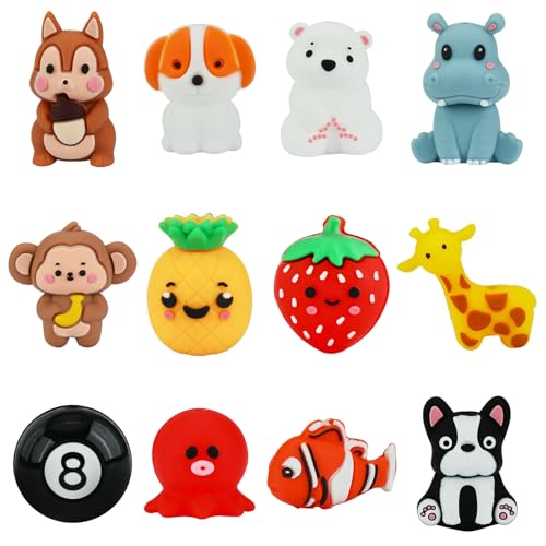 WEWAYSMILE 12 Stück 3D Gemischten Formen Silikonperlen Zur Herstellung Von Schlüsselanhängern Niedliche Tiere Fokusperlen Für Die Herstellung Von DIY Stiften Schmuck Armbändern Und Schlüsselbändern WEWAYSMILE 12 Stück 3D Gemischten Formen Silikonperlen Zur Herstellung Von Schlüsselanhängern Niedliche Tiere Fokusperlen Für Die Herstellung Von DIY Stiften Schmuck Armbändern Und Schlüsselbändern von WEWAYSMILE