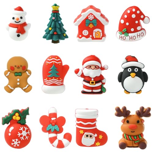 WEWAYSMILE 12 Stück 3D-Weihnachts-Silikon-Brennperlen zur Herstellung von Schlüsselanhängern Bedruckte Brennperlen für Stifte DIY-Armbänder Halsketten Schlüsselbänder Perlen-Bastelbedarf WEWAYSMILE 12 Stück 3D-Weihnachts-Silikon-Brennperlen zur Herstellung von Schlüsselanhängern Bedruckte Brennperlen für Stifte DIY-Armbänder Halsketten Schlüsselbänder Perlen-Bastelbedarf von WEWAYSMILE