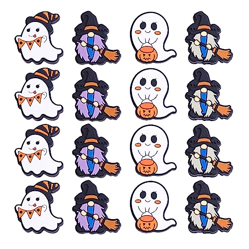 WEWAYSMILE 12 Stück Runde Silikonperlen, Bunte Runde Silikonperlen, Bausatz Silikonperlen, Für Schmuck Handwerk Halskette Girlande Armband (Halloween-Geist) von WEWAYSMILE