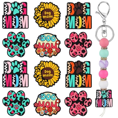 WEWAYSMILE 12 Stück Silikonperlen, Brennperlen Aus Silikon, Silikonperlen Zur Herstellung Von Schlüsselanhängern, Für Schmuckherstellung, Stift, Armband, Schlüsselanhänger, DIY-Handwerk von WEWAYSMILE