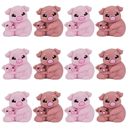 WEWAYSMILE 12 Stück Süße 3D Silikonperlen Zur Herstellung Von Schlüsselanhängern Schweinchen Fokusperlen Für Die Herstellung Von DIY Stiften Schmuck Armbändern Und Schlüsselbändern von WEWAYSMILE