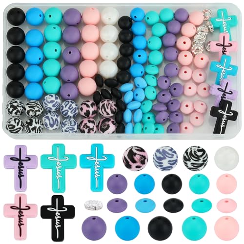 WEWAYSMILE 121 Stück Kreuzen Silikonperlen für Schlüsselanhänger Bedruckte Silikonperlen für Stifte DIY-Perlen für Stifte, Armbänder, Halsketten, Schmuck und Schlüsselbänder WEWAYSMILE 121 Stück Kreuzen Silikonperlen für Schlüsselanhänger Bedruckte Silikonperlen für Stifte DIY-Perlen für Stifte, Armbänder, Halsketten, Schmuck und Schlüsselbänder von WEWAYSMILE