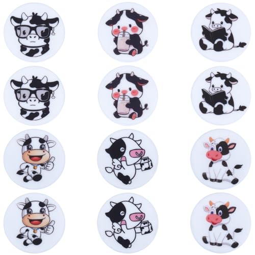 WEWAYSMILE 16 Stück Runde Silikonperlen, Bunte Runde Silikonperlen, Bausatz Silikonperlen, Für Schmuck Handwerk Halskette Girlande Armband (Ochse) von WEWAYSMILE