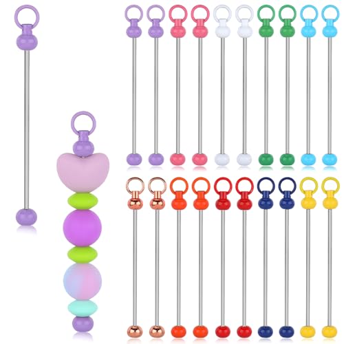 WEWAYSMILE 20 Stück Rohlinge Perlen-Schlüsselanhänger, Perlenbestickter Schlüsselanhänger, Zur Herstellung Von DIY-Schmuck Mit Schlüsselanhänger-Zubehör (Gemischte Farben) von WEWAYSMILE