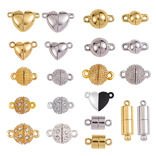 WEWAYSMILE 21 Stück Magnetischer Schmuckverschluss, Halskette Verschlüsse, Magnetische Armbandverschlüsse, für Halsketten-Armband-Schmuck-DIY-Handwerksherstellung, Länge 11-20.5mm von WEWAYSMILE