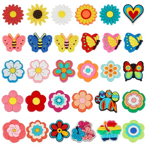 WEWAYSMILE 30 Stück Schmetterlingsblumen Silikon-Schmuckperlen für Stifte Silikonperlen zur Schlüsselanhänger-Herstellung DIY-Schlüsselanhänger, Armband, Halskette, Stift-Schlüsselband WEWAYSMILE 30 Stück Schmetterlingsblumen Silikon-Schmuckperlen für Stifte Silikonperlen zur Schlüsselanhänger-Herstellung DIY-Schlüsselanhänger, Armband, Halskette, Stift-Schlüsselband von WEWAYSMILE
